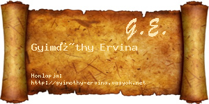 Gyimóthy Ervina névjegykártya